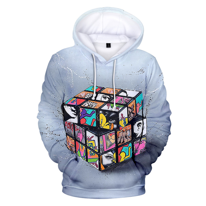 Sonbahar Hp Hop Kapşonlu 3D Rubik Küpü Hoodies Erkek Tişörtü Kadın Unisex Kazaklar Moda Çocuklar Hoody Rahat Erkek_voghion.com