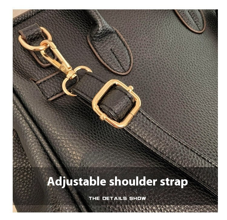 Large Capacity Platinum Bag, Retro And Fashionable Handbag, Women's New Lychee Pattern Contrasting Color Single Shoulder Crossbody Bag_voghion.com