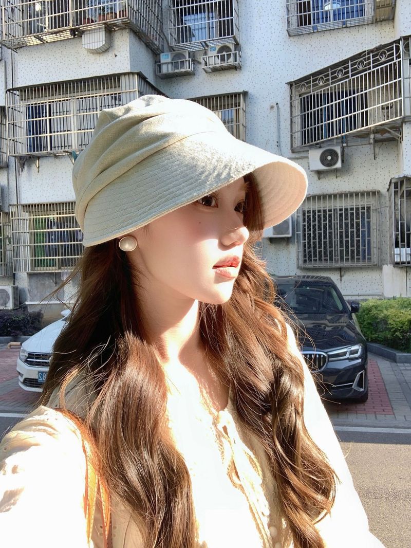 Cappello da pescatore con tesa estesa Ice Lining, per donna, con grande testa e viso rugoso_voghion.com