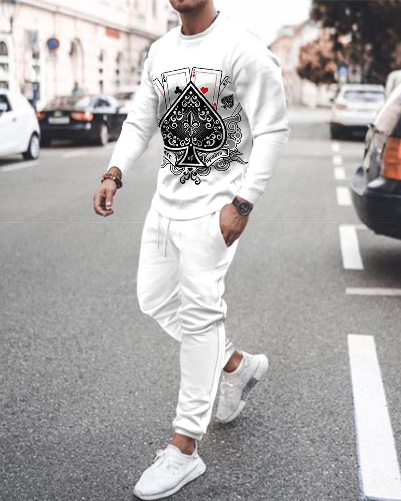 Autumn And Winter Men's Casual Sports Suit 3D Gradual Change Cardigan Hooded Sweater Suit_voghion.com