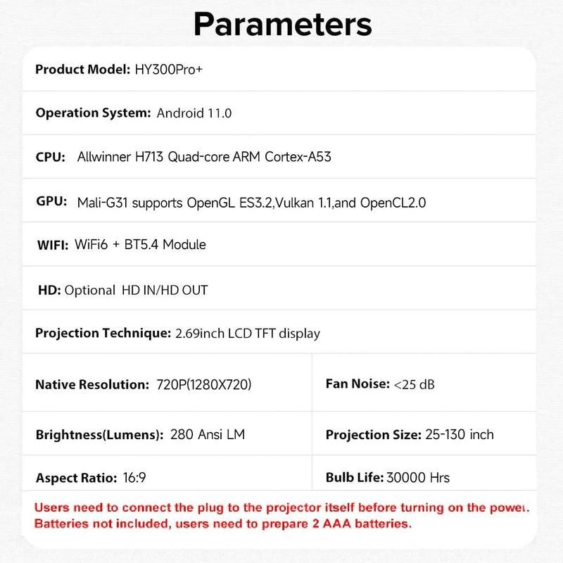 MAGCUBIC Tragbarer Projektor, 290ANSI Android 11 Tragbarer Projektor, WiFi6 BT5.4 Integrierter Lautsprecher Mini Akıllı Projektör Für Zuhause_voghion.com
