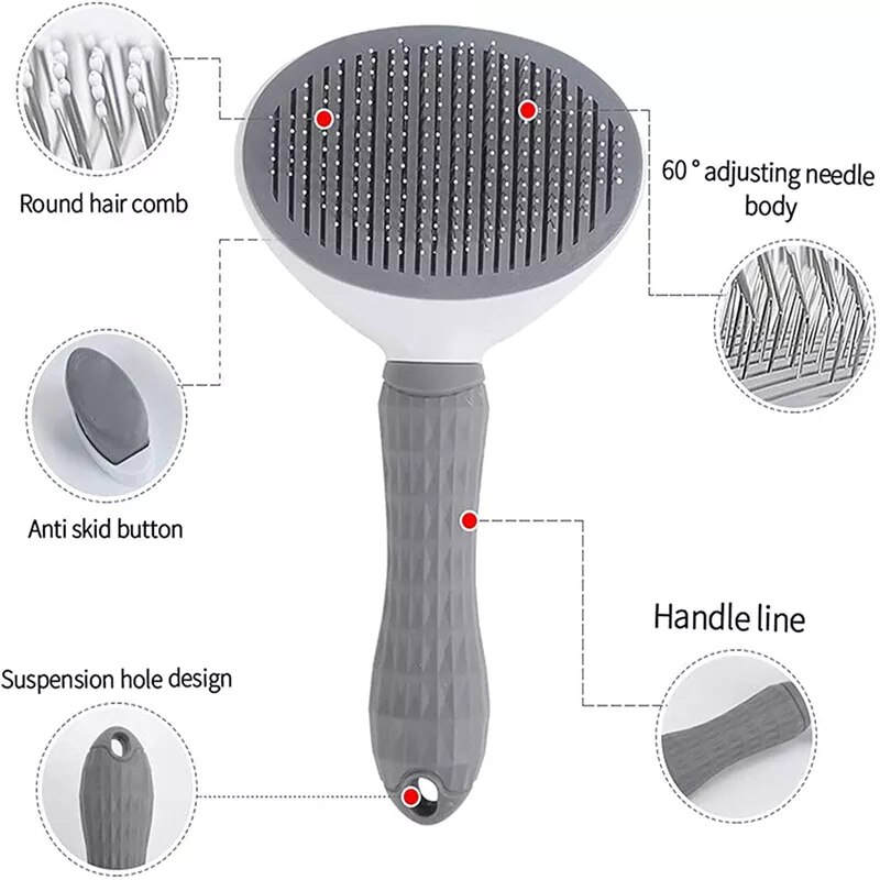 Pet Dog Grooming And Care Cat Brush Stainless Steel Comb For Long Hair Cleaning Pets Dogs Accessories_voghion.com