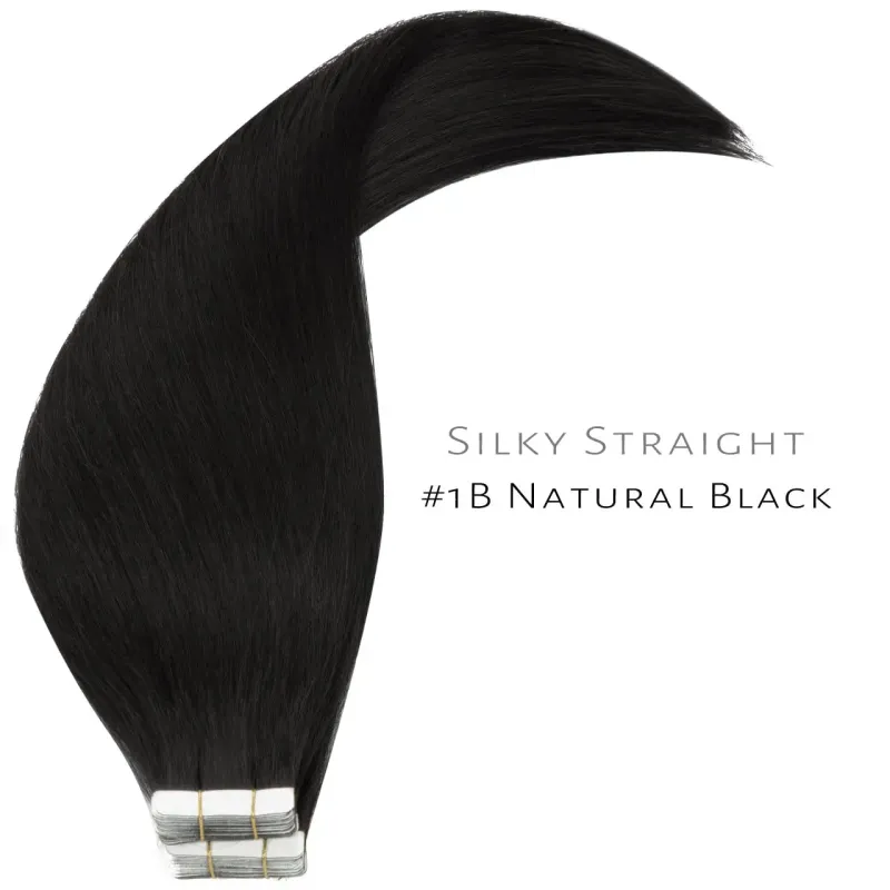 Extensiones de cabello humano 100 % Remy con cinta adhesiva, sin costuras, para mujeres de 40 a 66 cm_voghion.com