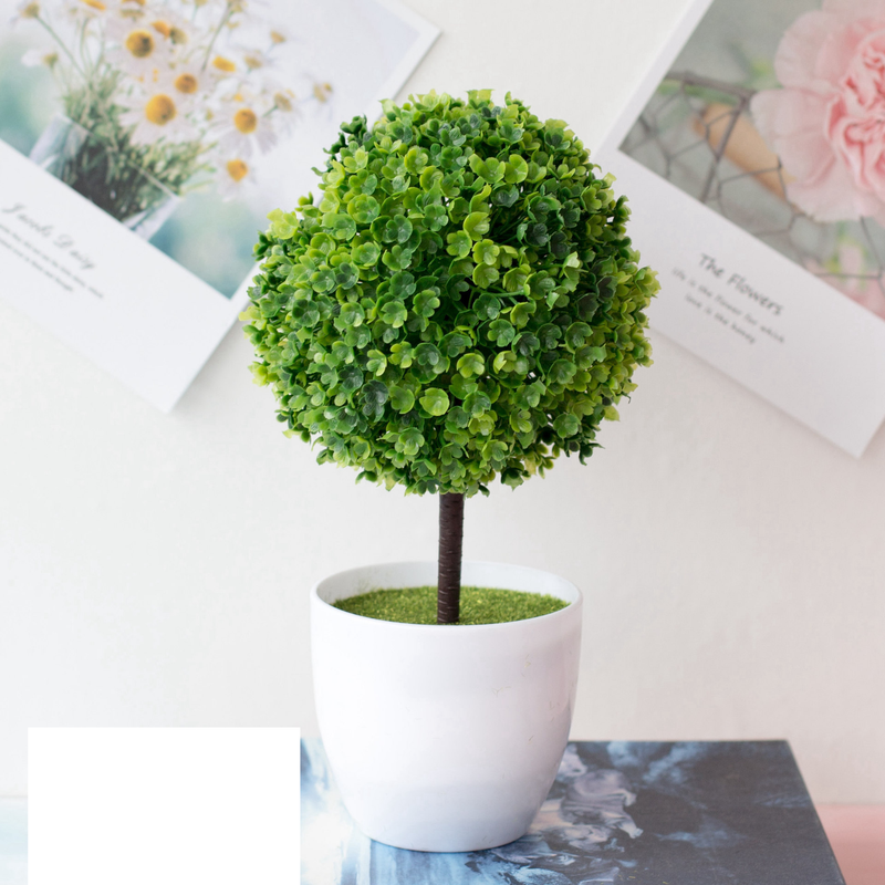Simulação de bola de neve de cereja, planta em vaso, grama, bola, bonsai, pequena árvore, decoração para casa, enfeites de flores, mini bola criativa_voghion.com