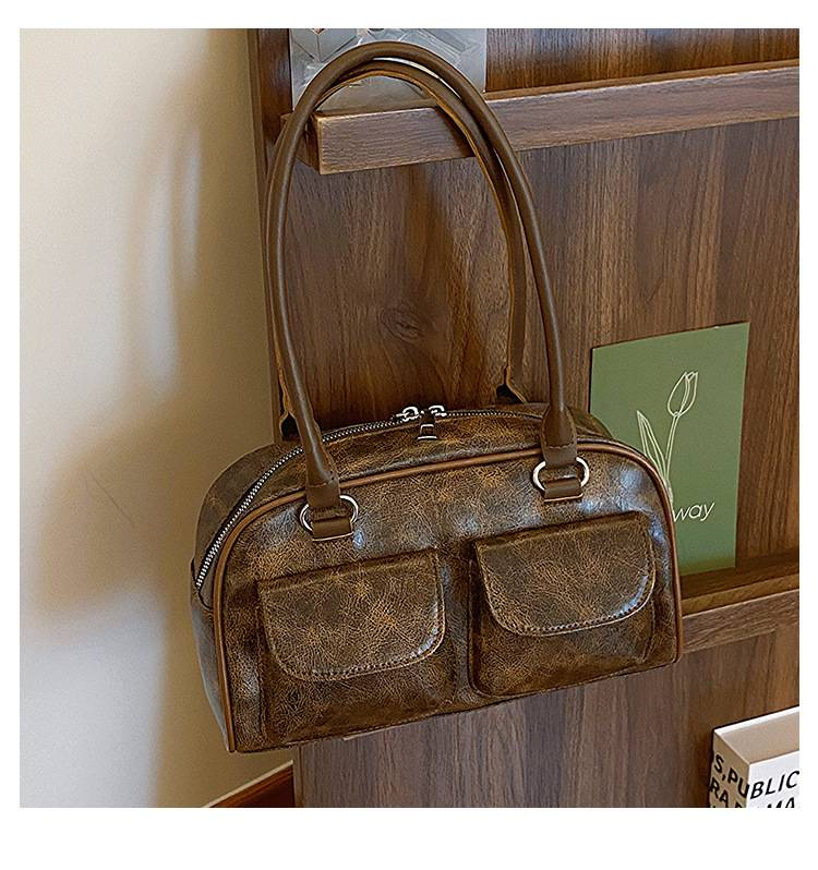 Sac à main vintage, nouveau sac à bandoulière simple minimaliste et élégant, design unique avec grande capacité, parfait pour les déplacements comme sac à main._voghion.com