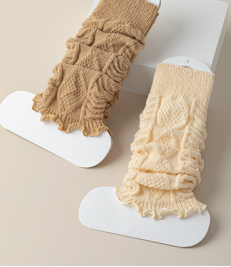 Damen Herbst und Winter einfarbig gerade Röhre warm, Schweiß absorbierend, Deodorant atmungsaktiv Y2k Mittelröhre gestrickt Beinabdeckung_voghion.com
