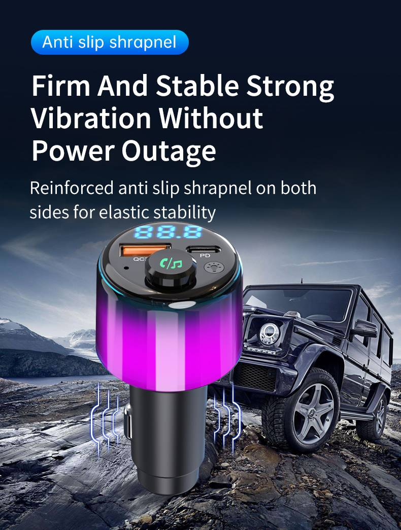 Adattatore Bluetooth per auto BC90: aggiornamento audio ad alte prestazioni con ricarica rapida e illuminazione ambientale vibrante_voghion.com