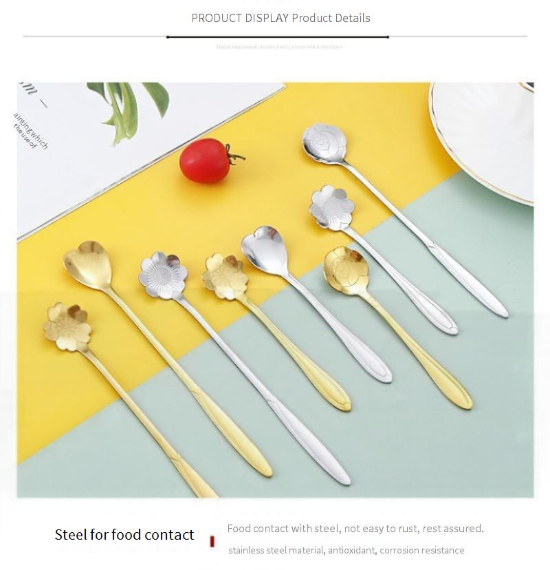 Creative Stainless Steel Spoon Set - Heart & Rose Shaped Spoons For Coffee Dessert & Mixing (Unique Design Elegant Tableware Perfect Gift Idea)_voghion.com