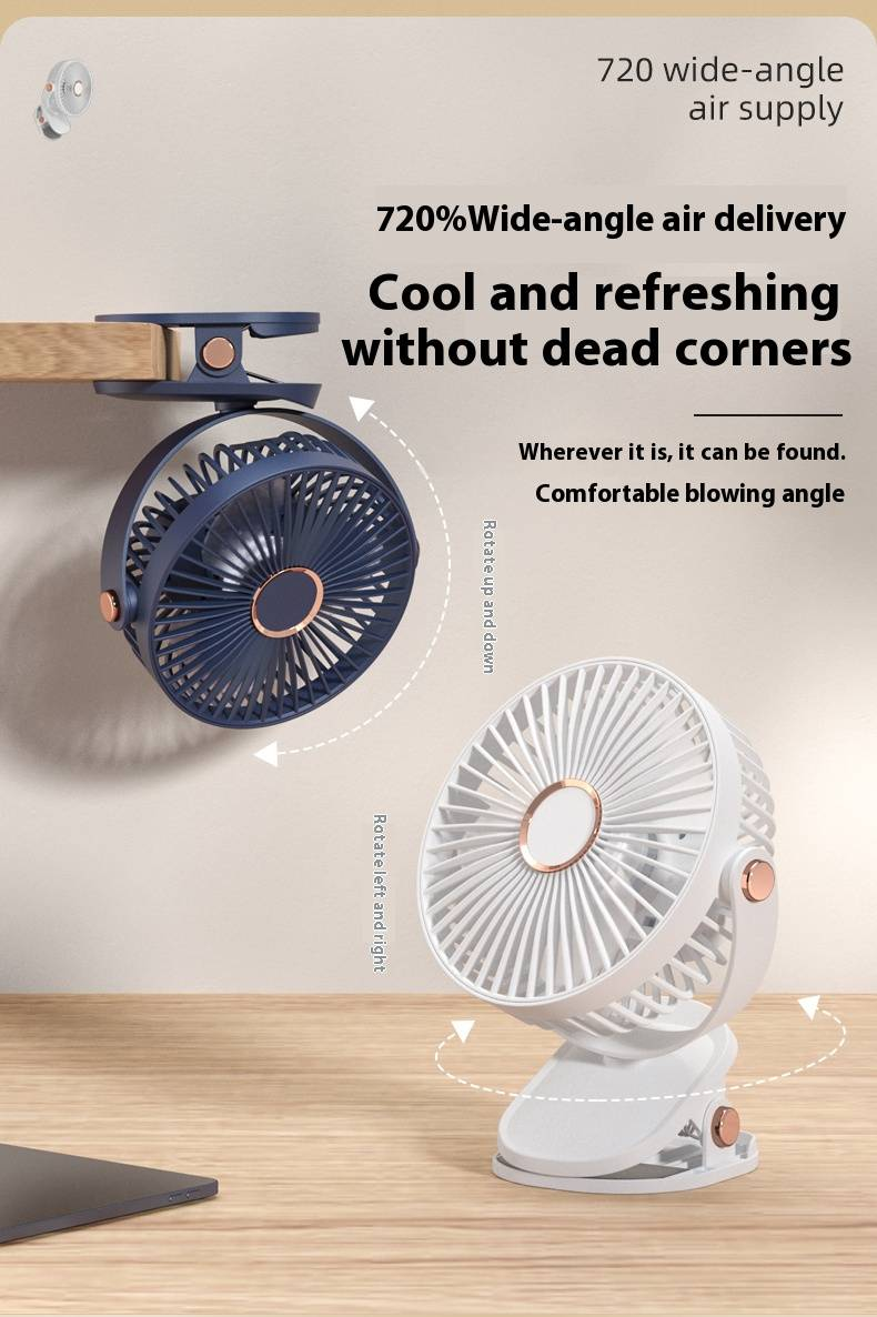 6-Zoll-Tischventilator zum Anklemmen – Ultraleise, per USB wiederaufladbar und tragbar für Büro/Schlafzimmer/Kinderwagen_voghion.com