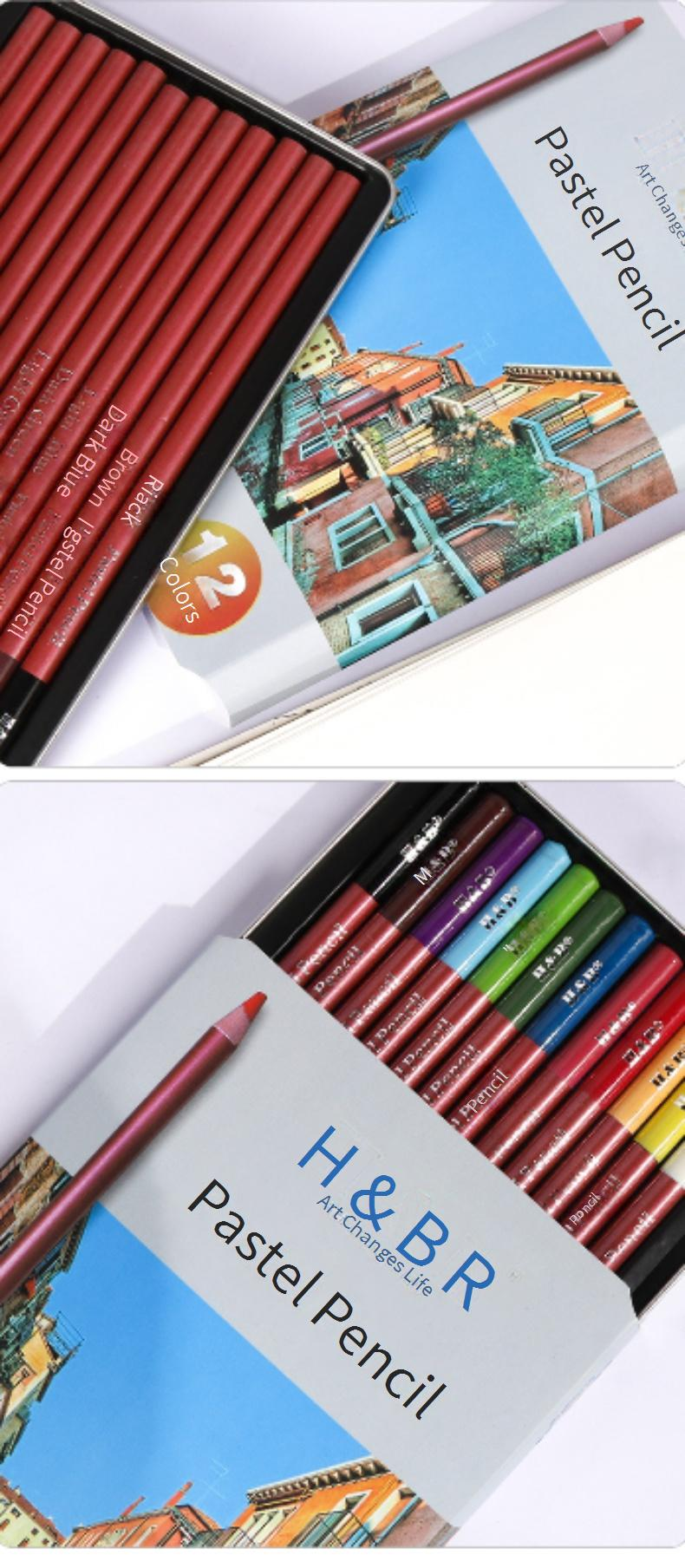 12-Color Charcoal Pencil Set In Metal Tin - Premium Sketching & Drawing Art Supplies For Artists & Beginners_voghion.com