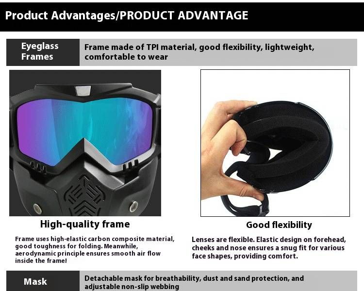Retro Motorcycle Goggles – UV Protection, Anti-Fog, Interchangeable Lenses For Off-Road Riding, Snow Sports & Outdoor Adventures (Unisex)_voghion.com