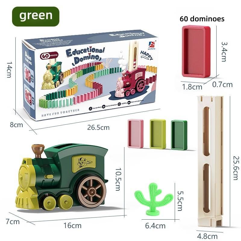 Sesli ve Işıklı Otomatik Domino Tren Oyuncağı, 60/80/120/180/260 Parça, Çocuklar İçin Elektrikli Domino Blok Seti (Mavi/Pembe/Yeşil/Kırmızı/Şeffaf)_voghion.com