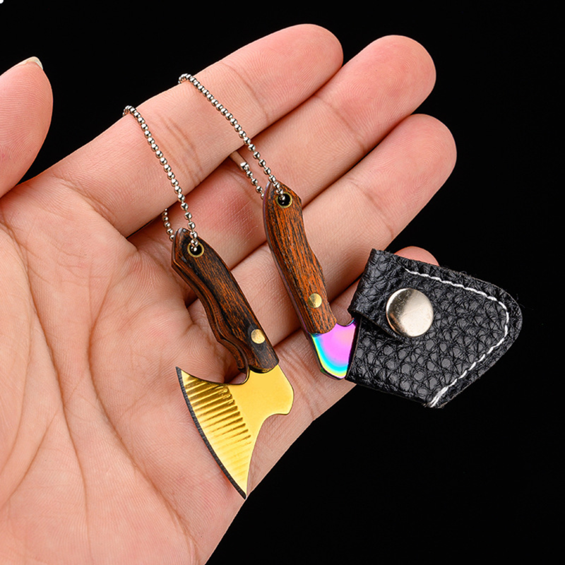 Compact Stainless Steel Utility Knife - EDC Pocket Knife With Sheath, Non-Folding Mini Blade For Daily Tasks, Camping & Crafts_voghion.com