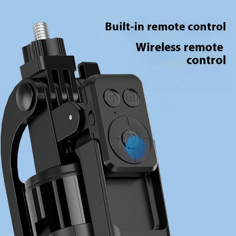 Bluetooth Selfie Stick Tripod With Remote – 360° Rotating Phone Holder, Anti-Shock Stand For Live Streaming & Vlogging_voghion.com