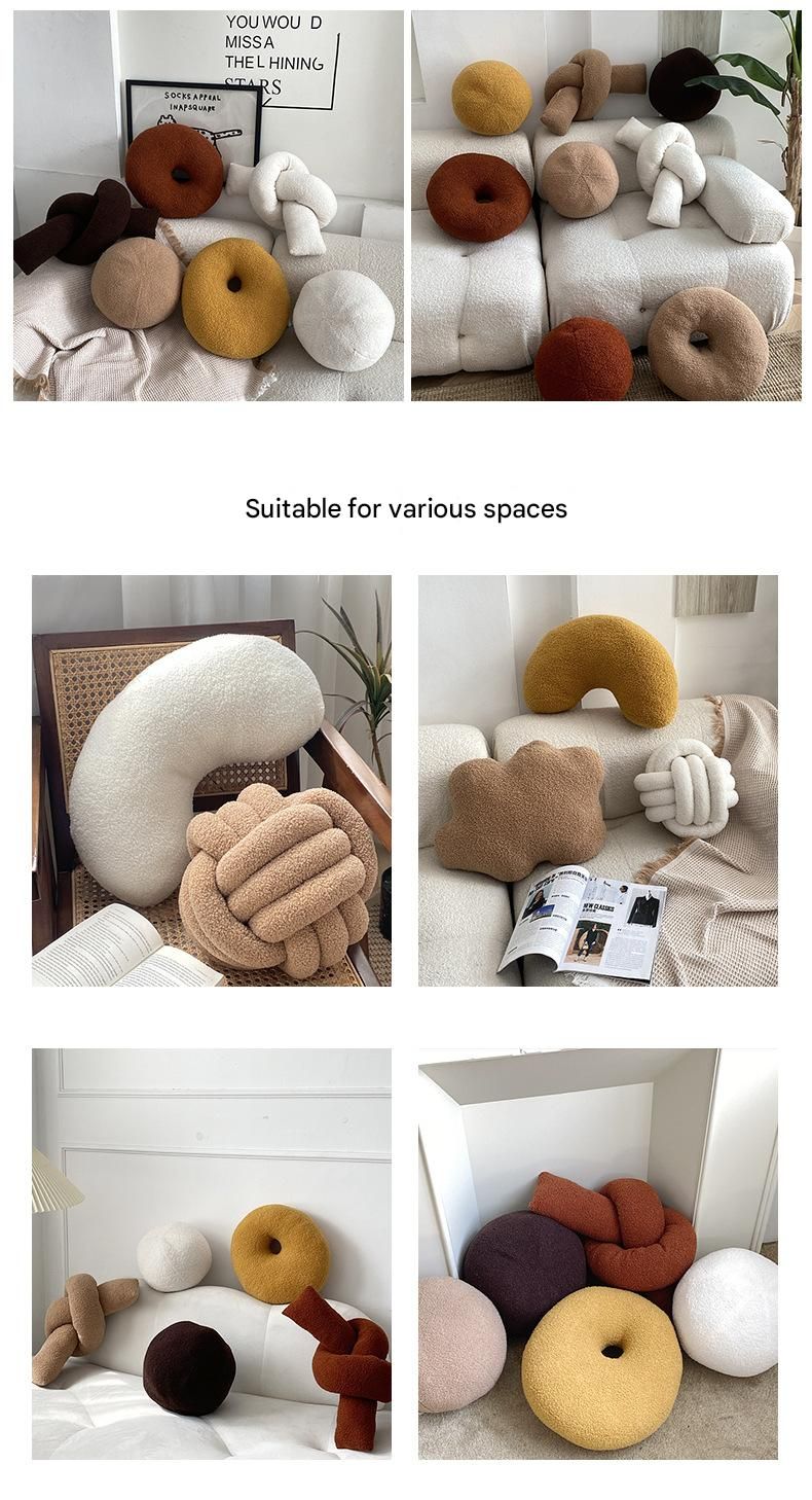 Cuscino in pile Sherpa a forma di nuvola nordica: cuscino decorativo ultra morbido per divano, camera da letto e spazi Instagrammabili_voghion.com