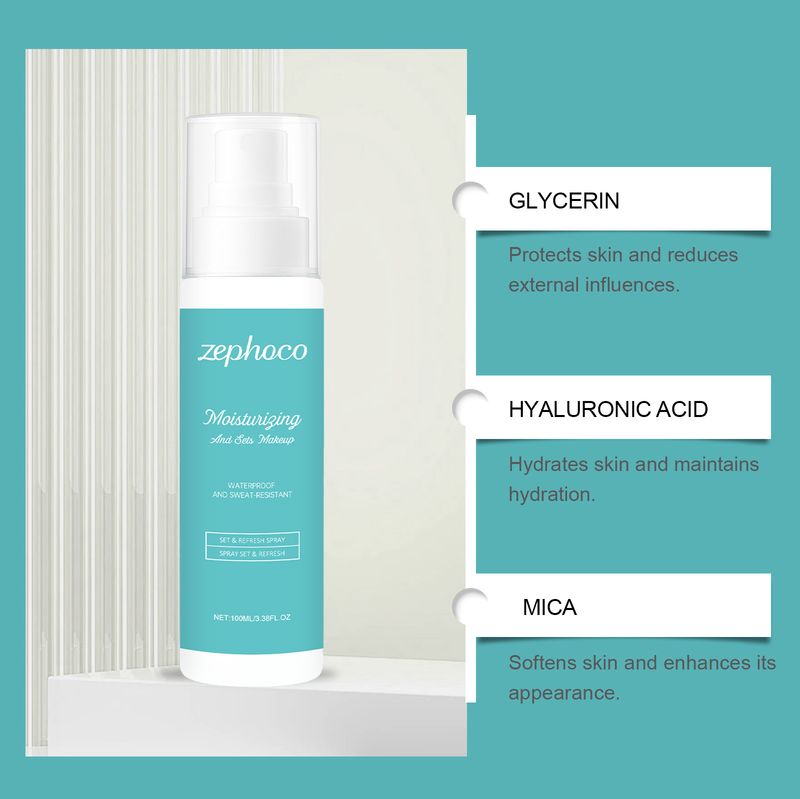 zephoco Natürliches, leichtes, ölkontrollierendes, mattes, feuchtigkeitsspendendes, erfrischendes und glattes Fixierspray_voghion.com