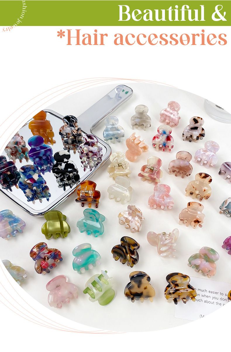 Mini pince à cheveux unisexe en acide acétique Accessoires pour cheveux pour enfants doux Cheveux à la dopamine Pince à cheveux cassée Pince à cheveux supérieure Tempérament_voghion.com