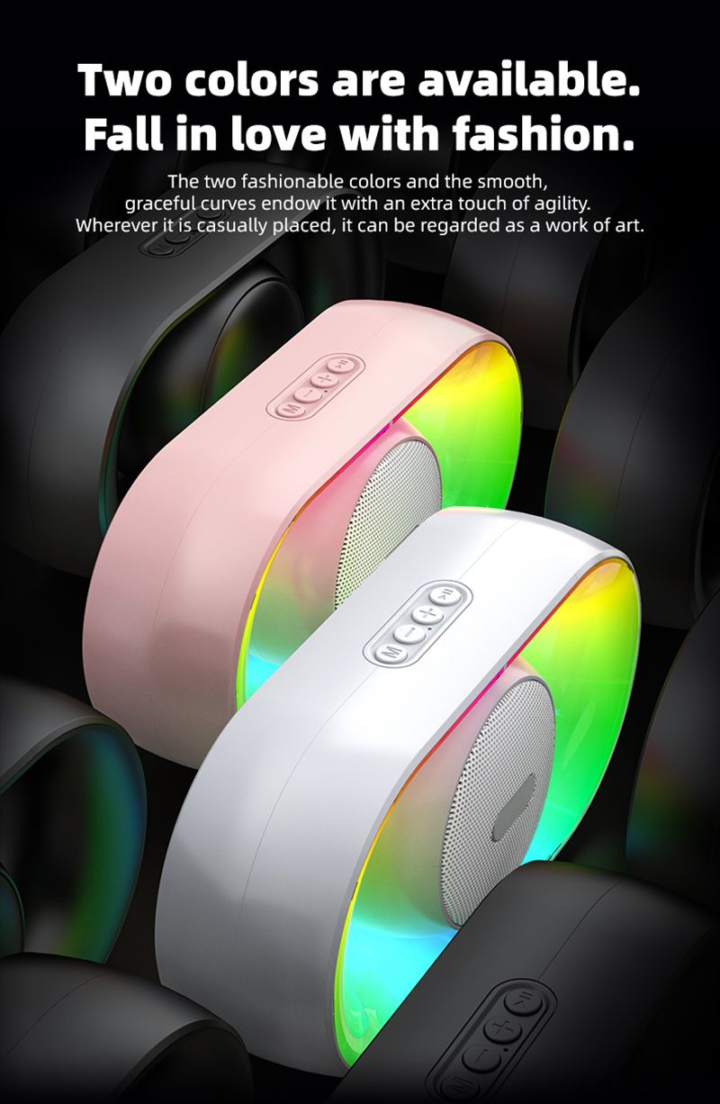 Głośnik Bluetooth U8 z podświetleniem RGB, magnetyczny, bezprzewodowy, wysokiej jakości, przenośny subwoofer, podróżny i na zewnątrz_voghion.com