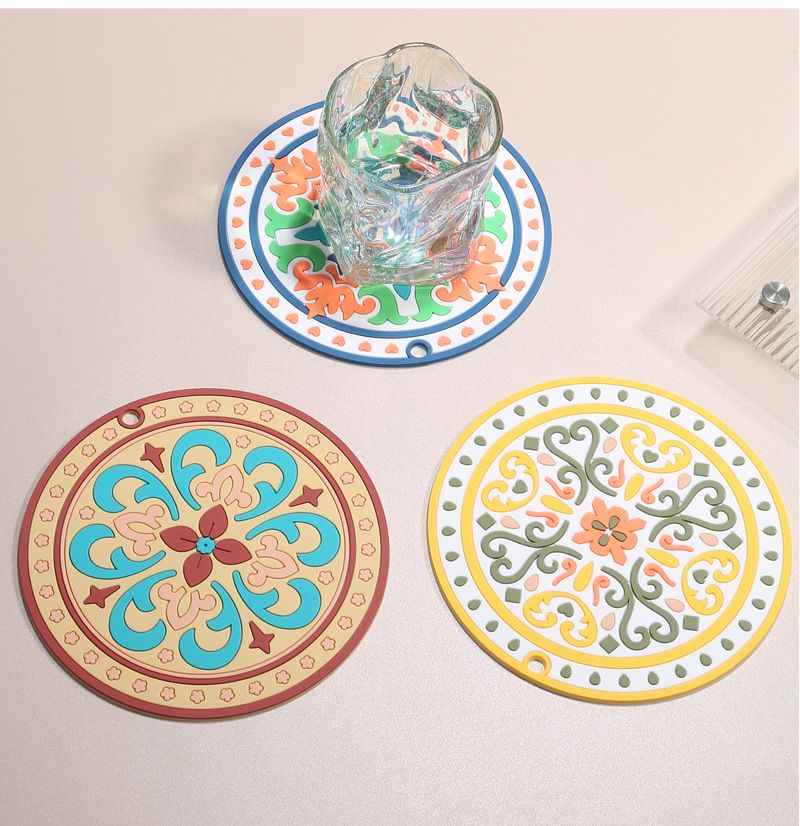 Tappetino isolante creativo in stile etnico per uso domestico, anti-scottatura, per ciotole e piatti, sottobicchiere per caffè_voghion.com
