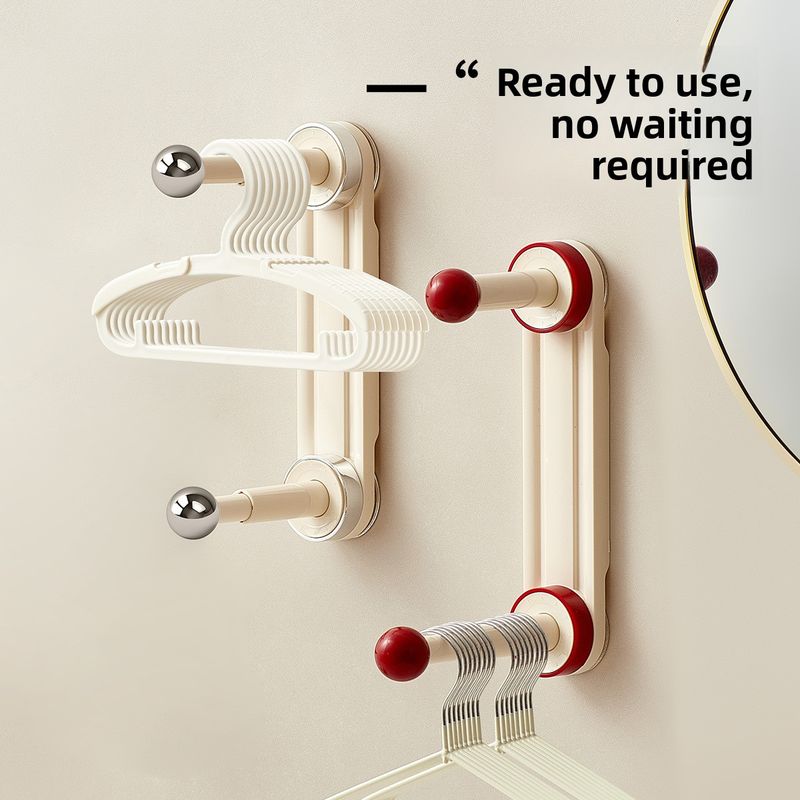 Supporto portaoggetti da parete telescopico per balcone con ventosa, per uso domestico, senza bisogno di forare_voghion.com