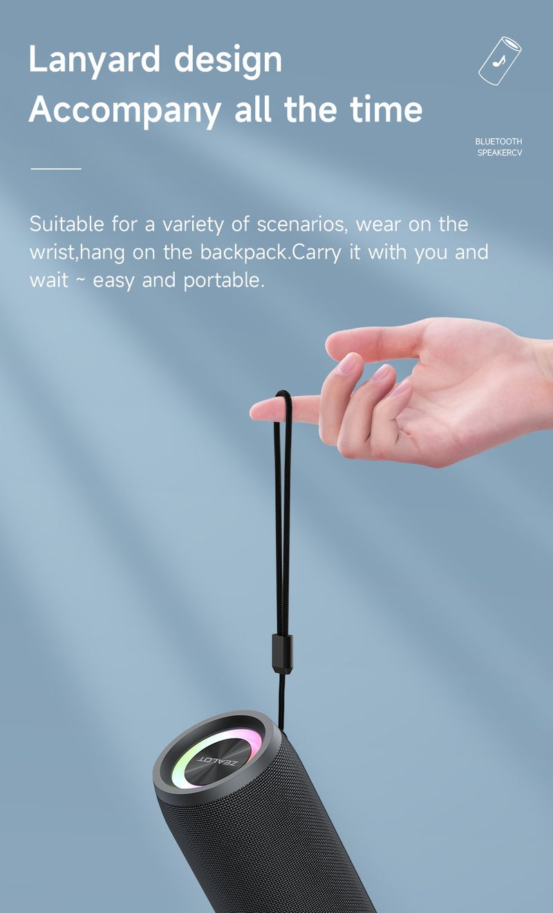 ZEALOT-S51Pro 40W High-power 3D Stereo Bass Bluetooth Speaker Portable IPX5 Waterproof Suitable TWS Boom Box_voghion.com
