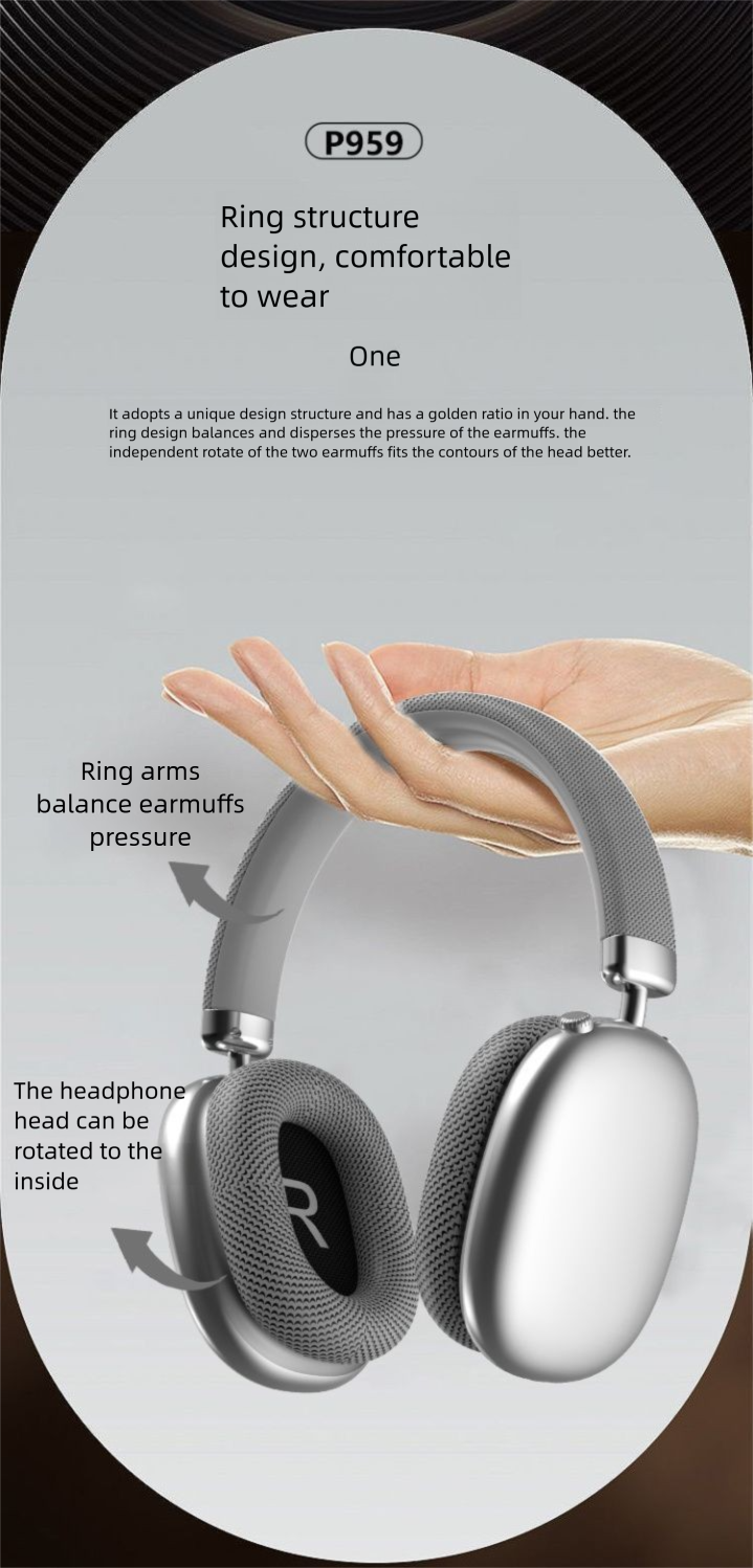 【Suono della natura】Cuffie da gioco wireless Bluetooth over-ear con cancellazione del rumore, batteria a lunga durata e bassi profondi_voghion.com