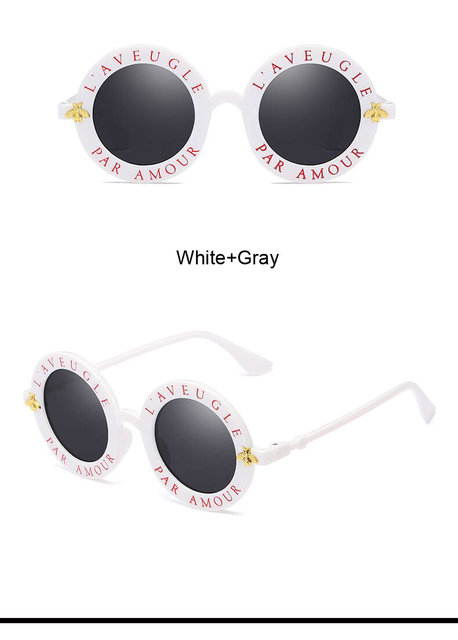 2020 New Fashion Round Frame Sunglasses Woman Vintage Sun Glasses Female Bee Design Brand Designer UV400_voghion.com