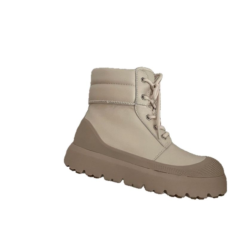 Sangpo Wool Wang Yibo Style Leather High-Top Snow Boots Warm Thickened Waterproof Cotton Shoes Unisex Same Size_voghion.com