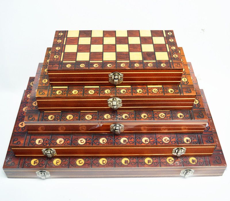 Holz Magnet Schach 3-in-1 Set Tragbare Faltbare Puzzle Wettbewerb Brettspiel Spielzeug_voghion.com