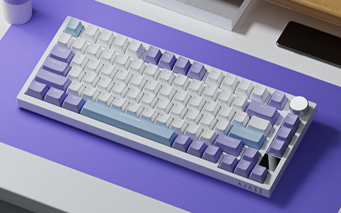 Heijue AK820pro Wireless Bluetooth Three-Mode Mechanical Keyboard Customizable 75 Hot-Swappable Gasket Gaming Side_voghion.com