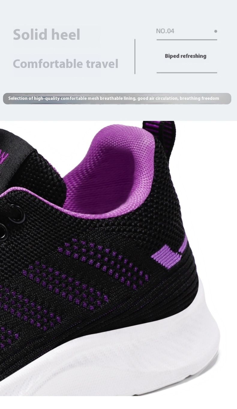 2024 Leisure Soft Sole Sports Breathable Single Flyknit Mesh Running Shoes Female_voghion.com