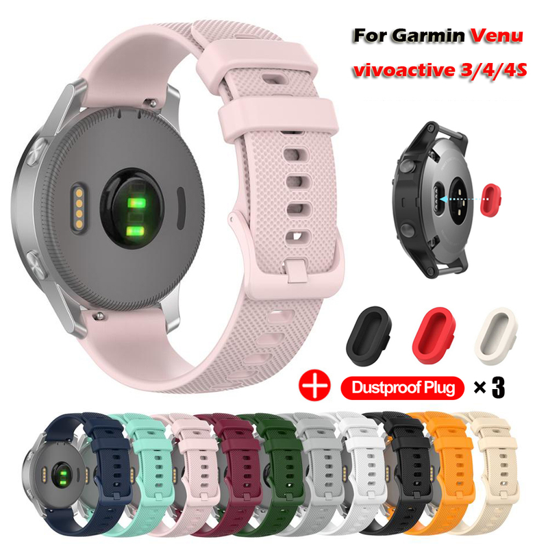 Silikonový řemínek na hodinky pro Garmin Venu Vivoactive 3 a Garmin Forerunner 245 s prachotěsnou zástrčkou_voghion.com