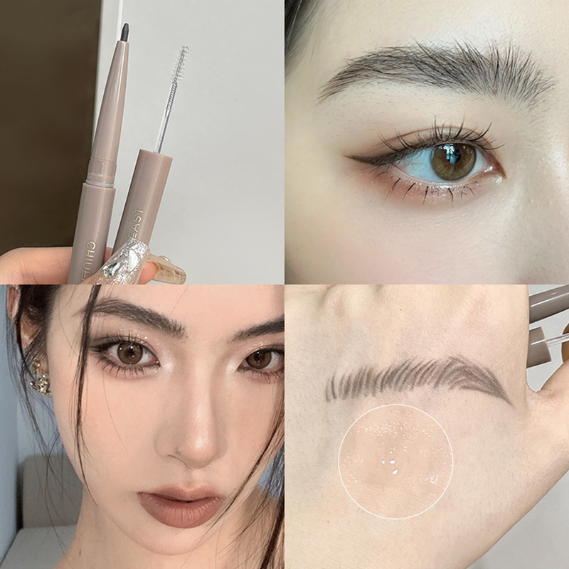 Ended Ultra Double Fine Eyebrow Pencil Waterproof Long Lasting No Blooming Eyebrow Styling Soap Brows Gel_voghion.com