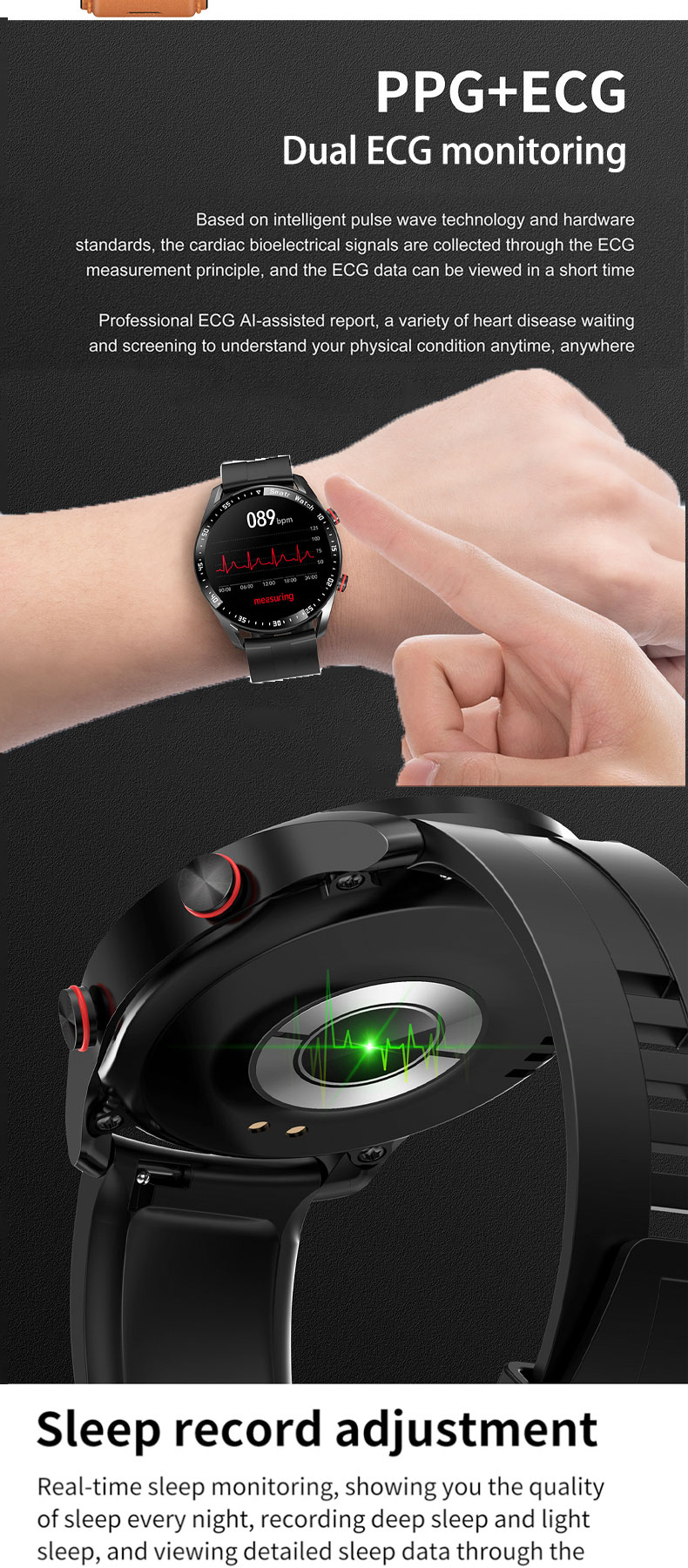 ECG + PPG Bluetooth appel montre intelligente hommes Laser santé pression artérielle Fies montres homme sport étanche Smartwatch + boîte_voghion.com