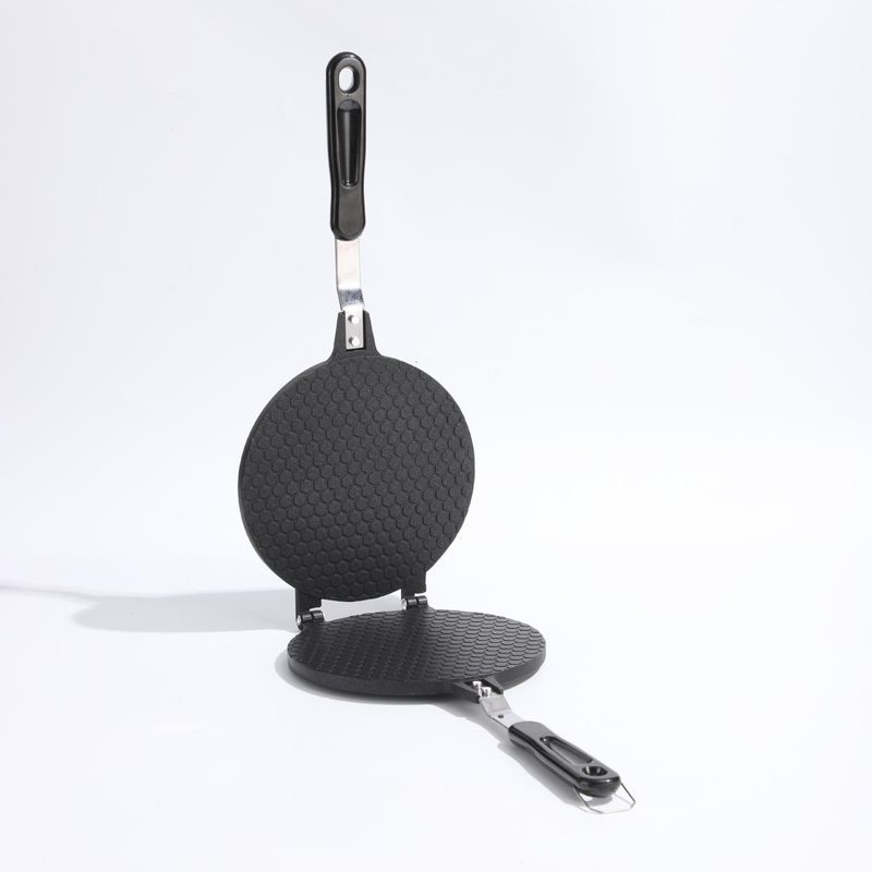 Non-Stick Egg Roll Waffle Cone Maker For Home Baking - Round Cake Cookie Mold With 17cm & 22cm Patterned & Plain Designs_voghion.com
