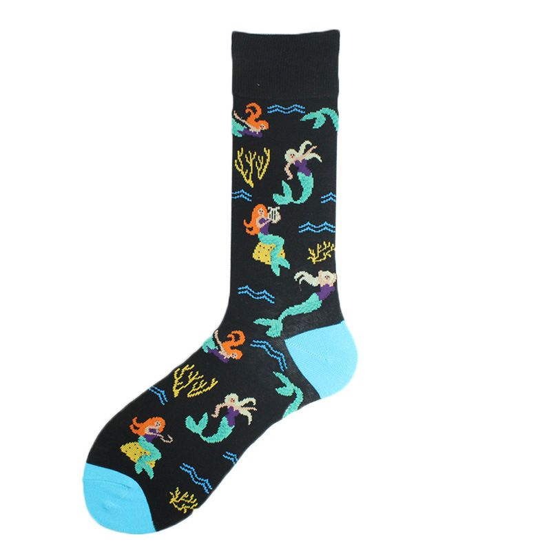 Eksplosiv til mænd og kvinder Harajuku modetrend Kreativ sjov Unisex bomuld mellemlange sokker_voghion.com