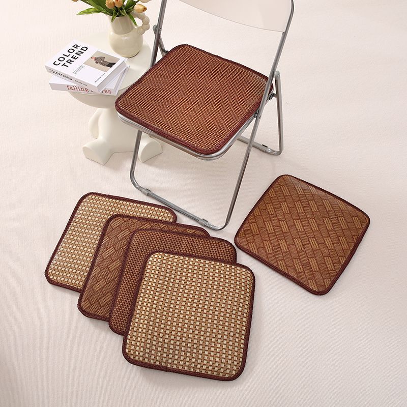 【 1316 People's Collection 】 Summer Rattan Mat, Office Non Slip Breathable Cool Car Student Chair Cushion, Stool_voghion.com