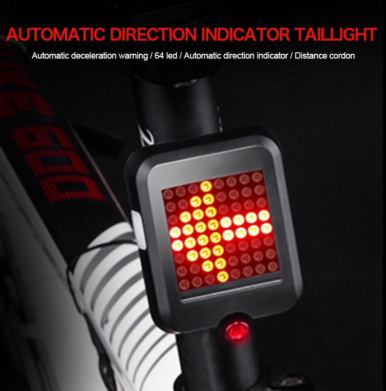 Vélo entièrement intelligent, direction, freinage, feux arrière, chargement USB, VTT, feux d'avertissement de sécurité pour vélo_voghion.com