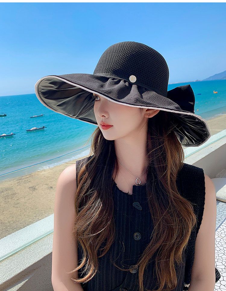 Portable Wide Brimmed Hat For Women, Foldable Sun Hat For Beach Travel, Sun Hat For Internet Celebrities, Breathable And Versatile Fisherman Hat_voghion.com
