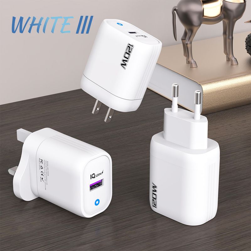 syct Full Protocol 120W Super Fast Charger UK Plug Charging Head USB Port Mobile Phone Adapter_voghion.com