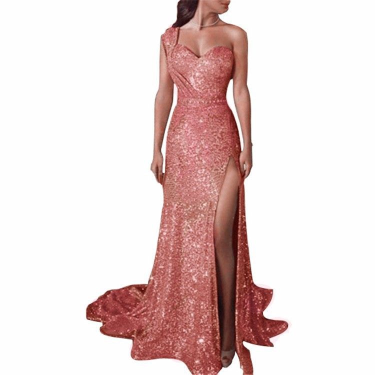 Luxury Metallic Silk Dress - Elegant A-Line Evening Gown With Gold Foil Finish (High-End Fabric Flowy Skirt Perfect For Galas & Red Carpet Events)_voghion.com