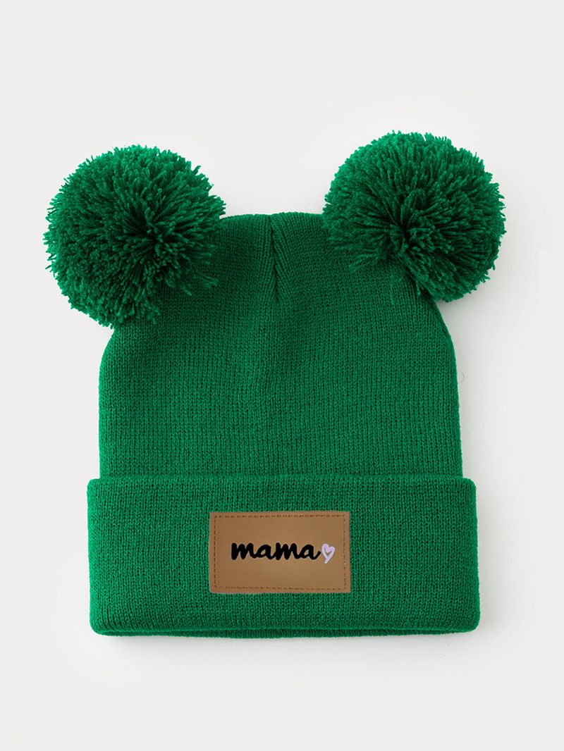 Gorro de punto para mujer con doble pompón - Mezcla de algodón suave, gorro de invierno cálido para mujer, elegante y cómodo, perfecto para el clima frío_voghion.com