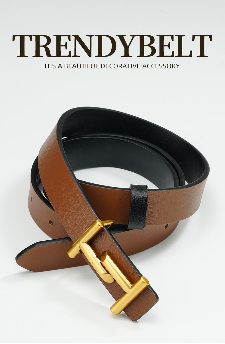 Nuevo estilo de mujer sin capa intermedia, cuero de mujer con uso de doble cara, cinturón simple, cinturón de decoración de moda_voghion.com