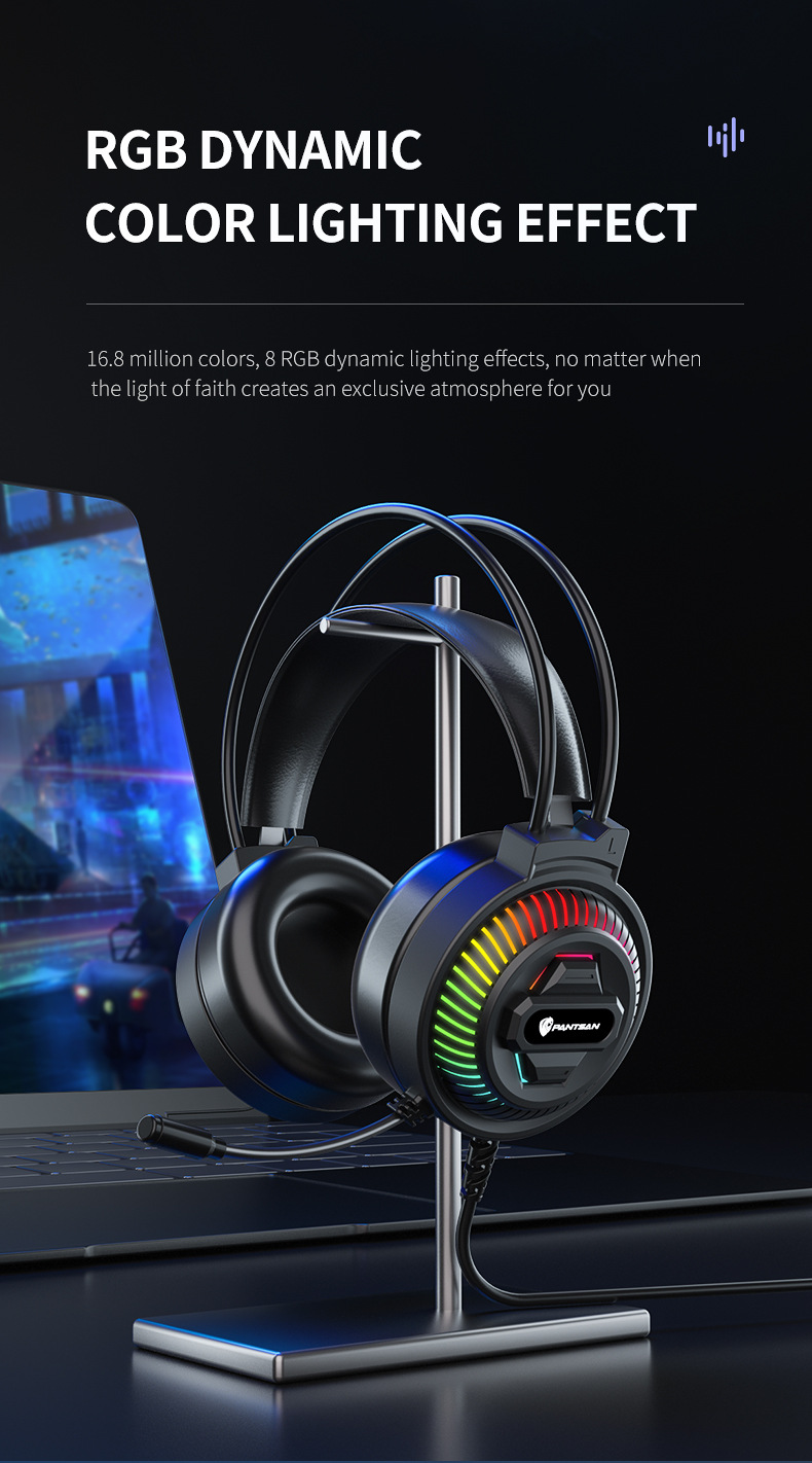 Elite Wired Headset - Hi-Fi 7.1 Surround Sound, RGB-verlichting, ruisonderdrukkende microfoon, compatibel met pc en mobiel_voghion.com
