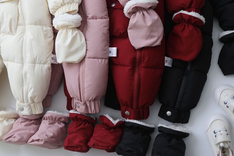 Pelele de invierno premium con capucha para bebé Mother & Kids: mono grueso acolchado de algodón para bebés y niños pequeños (66-90 cm), unisex, manga larga, con cremallera_voghion.com