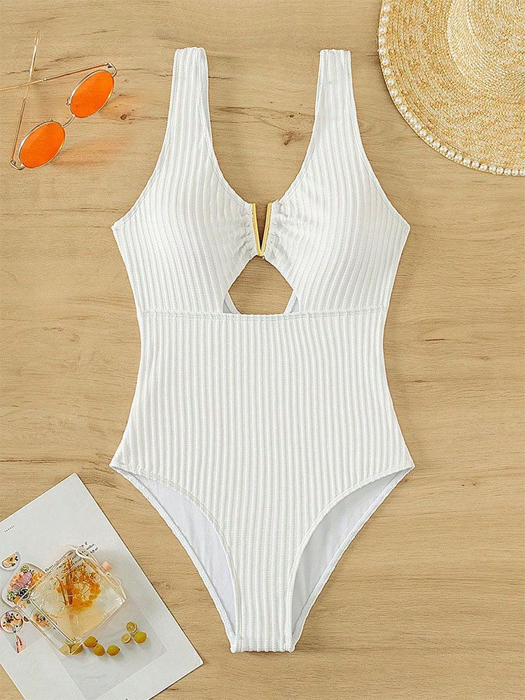 Dametøj ensfarvet mavedækkende konservativ badedragt til kvinder sommer strand hot spring bikinisæt_voghion.com