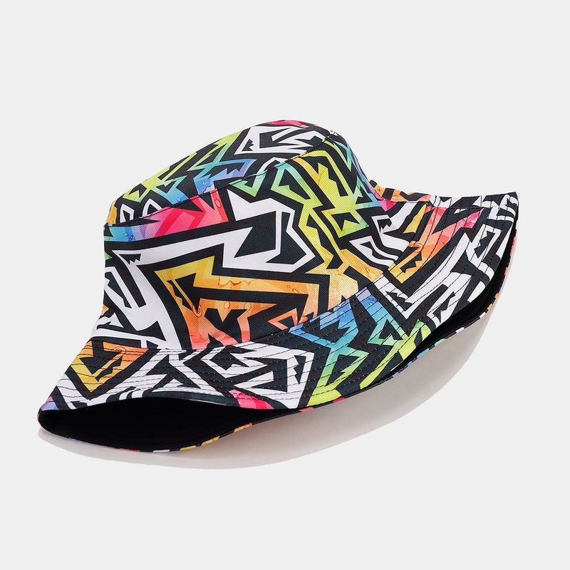 Nuevo gorro de pescador de doble cara con letras de grafiti para mujer, moderno y plegable para hombre._voghion.com