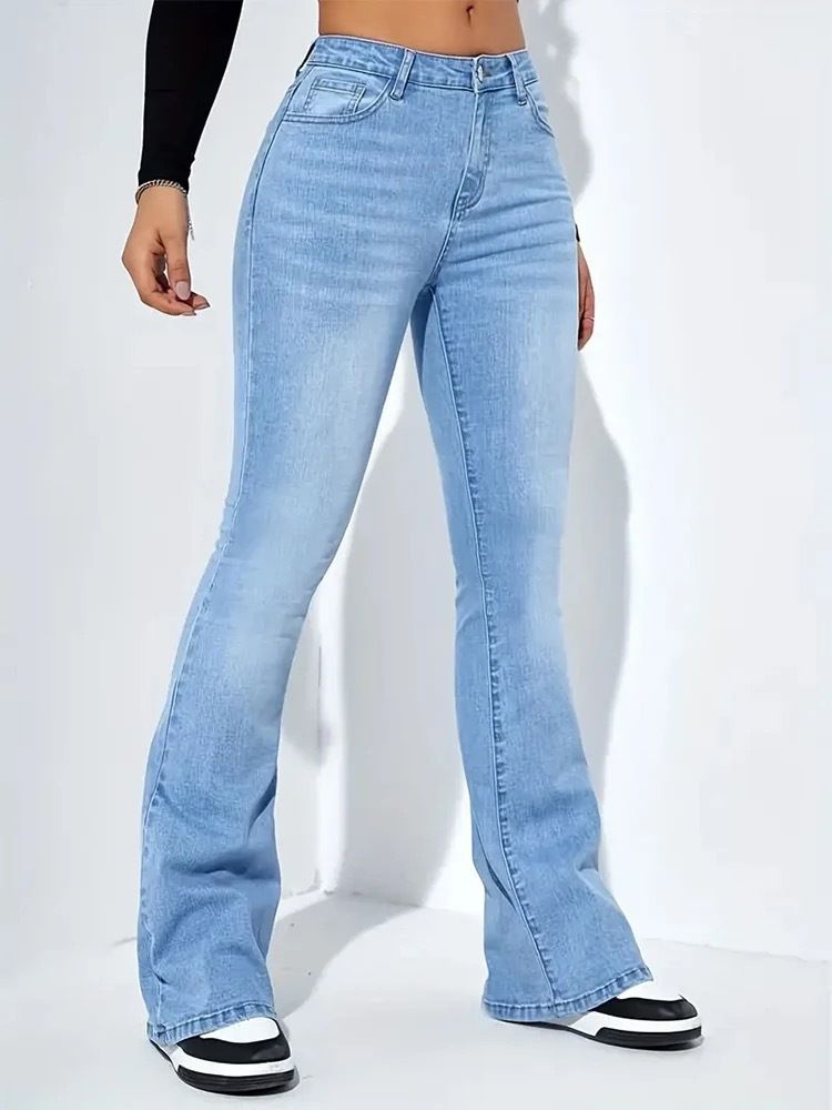 Abbigliamento da donna Jeans svasati retrò Pantaloni estivi dritti larghi Design di nicchia Casual_voghion.com