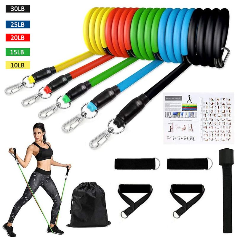 16Pcs Resistance Bands Set Expander Yoga Exercise Fitness Rubber Tubes Band Stretch Training Home Gyms Workout Elastic Pull Rope_voghion.com