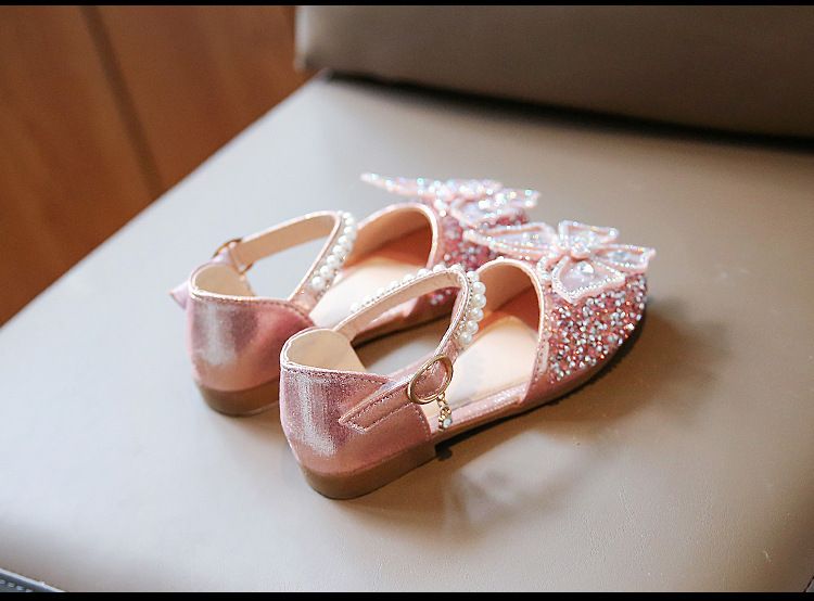 2025 Spring Cross Border New Bow Pearl Sandals Children's Single Shoes High Value Princess Shoes Girls' Small Leather Shoes_voghion.com